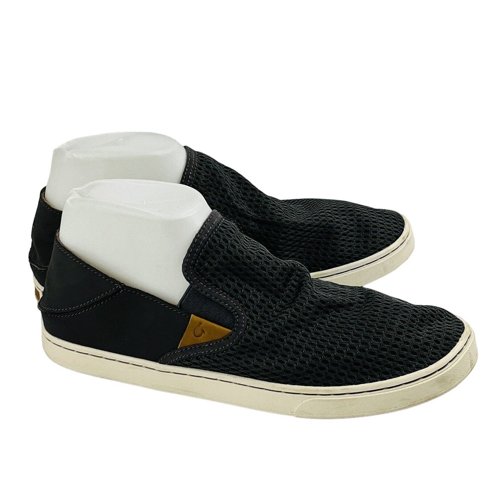 Womens 9.5 OluKai Pehuea Slip On Sneakers Pavement Gray Mesh Lightweight